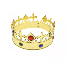 Couronne dorée du roi avec pierres précieuses Bijoux fantaisie