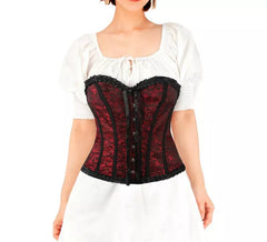 Corset en dentelle rouge pour femme