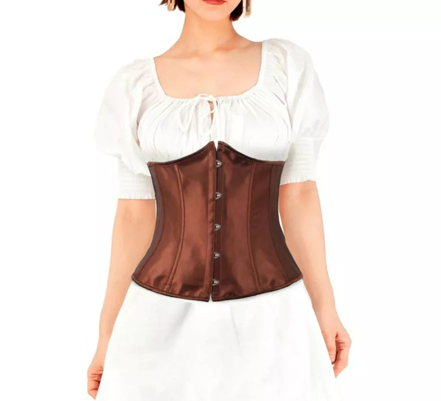 Translation missing: fr.Corset de Raso café para mujer