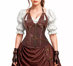 Corset Steampunk Jacquard pour femmes