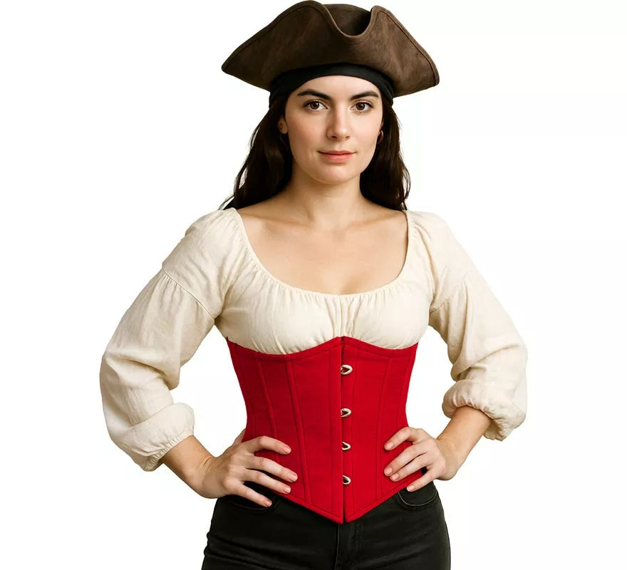 Translation missing: fr.Corset Pirata rojo para mujer