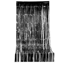 Rideau recouvrant les portes à franges en plastique noir 1x2 mètres