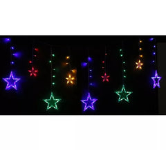 Rideau de 12 Étoiles avec 138 LED multicolores