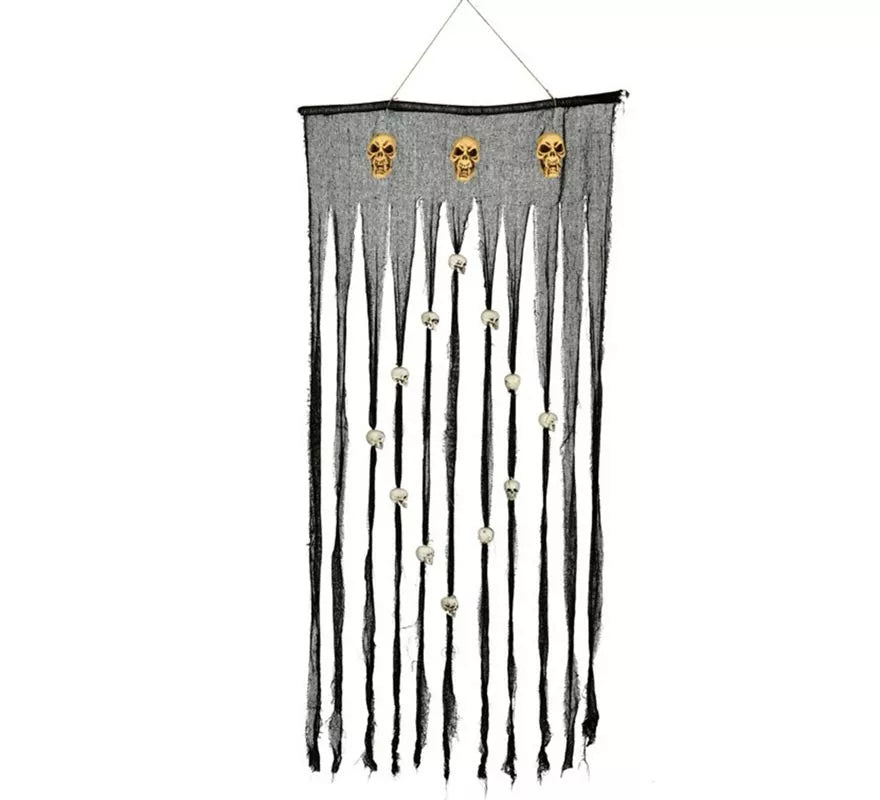 Translation missing: fr.Cortina Gris con Calaveras 90X180 Cm