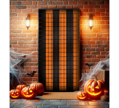 Rideau Halloween à carreaux noir et orange 1x2 m