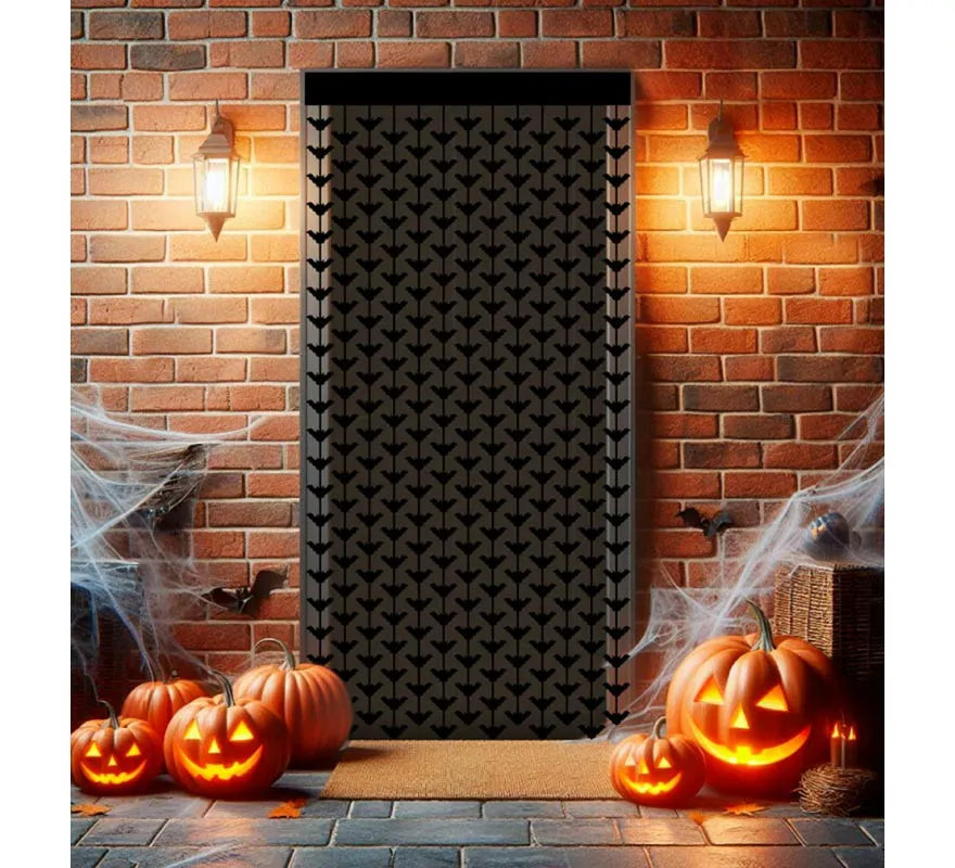 Translation missing: fr.Cortina Halloween de Murciélagos negros de 1x2 m