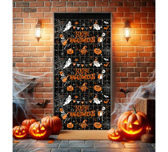 Rideau à carreaux Happy Halloween 1x2 m