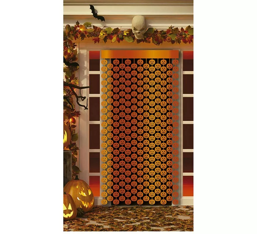 Cortina Metalizada Calabazas de 100x200 cm