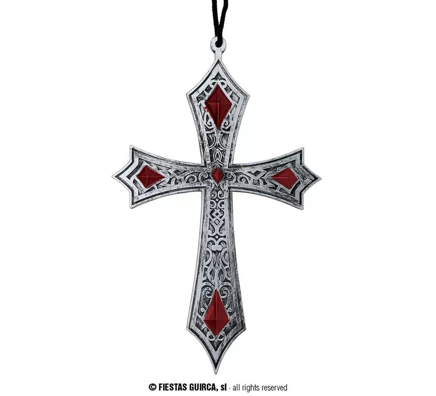Translation missing: fr.Collar Cruz Gótica gris de 21 cm
