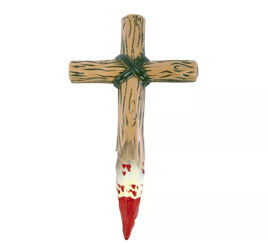 Translation missing: fr.Cruz Matavampiros con sangre falsa de 30,5X18 cm