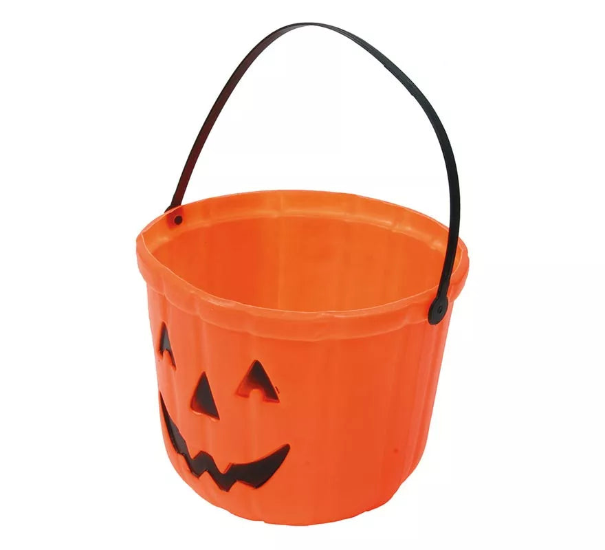 Translation missing: fr.Cubo Calabaza de plástico de 15 cm para Halloween