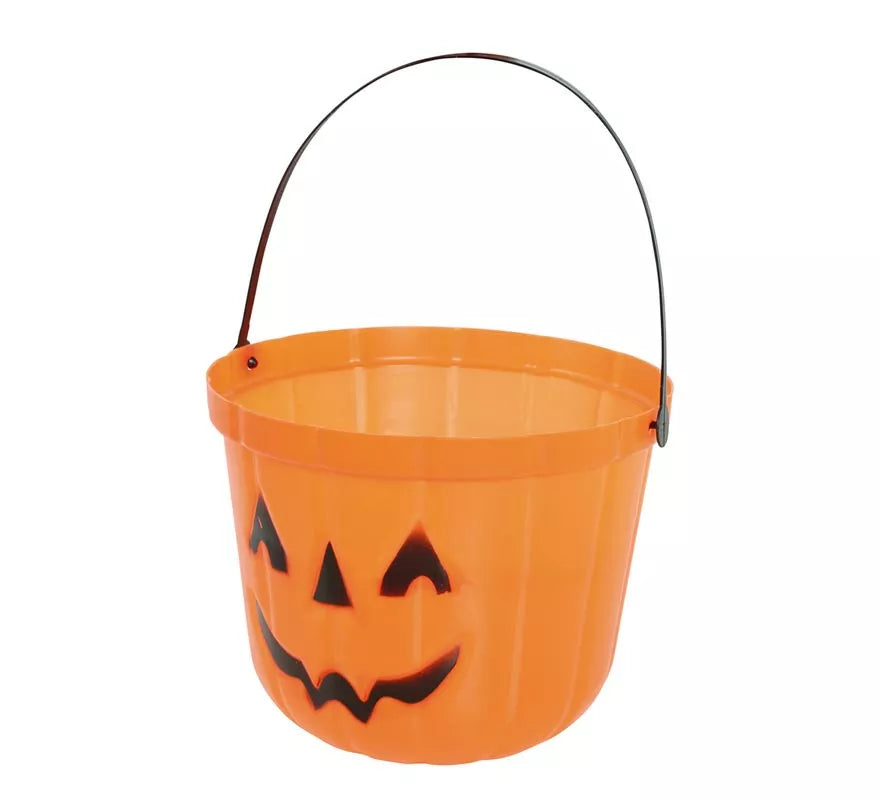 Translation missing: fr.Cubo Calabaza de plástico de 15 cm para Halloween