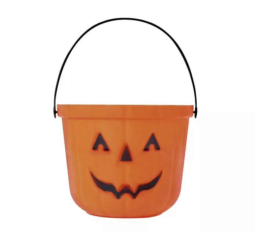 Translation missing: fr.Cubo Calabaza de plástico de 15 cm para Halloween