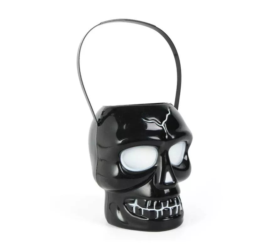 Translation missing: fr.Cubo Calavera negro con asa de 12x14x16 cm