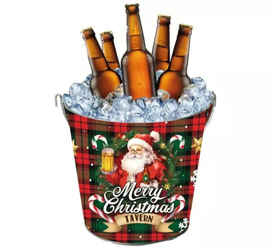 Translation missing: fr.Cubo Merry Christmas de metal de 19x23 cm
