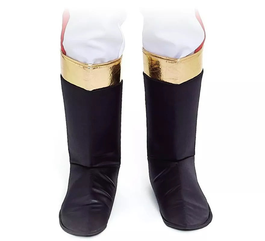 Translation missing: fr.Cubrebotas negras con ribete dorado para adultos
