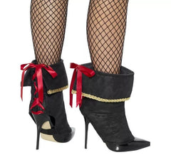 Sur-chaussures Noires avec Ruban Rouge