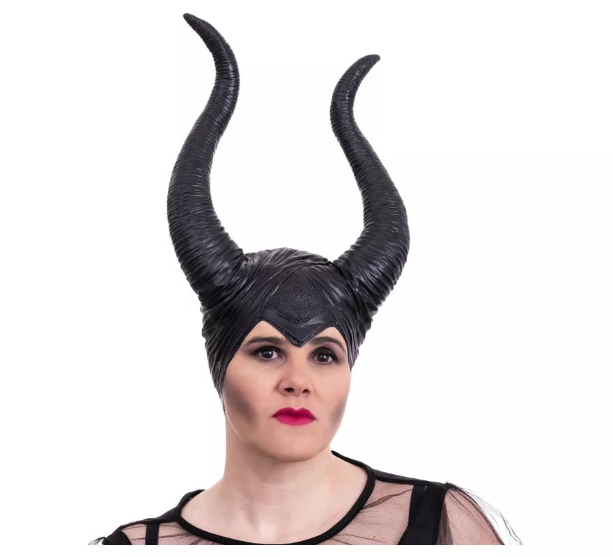 Cuernos de Hechicera negros de Látex de 26x15x47 cm