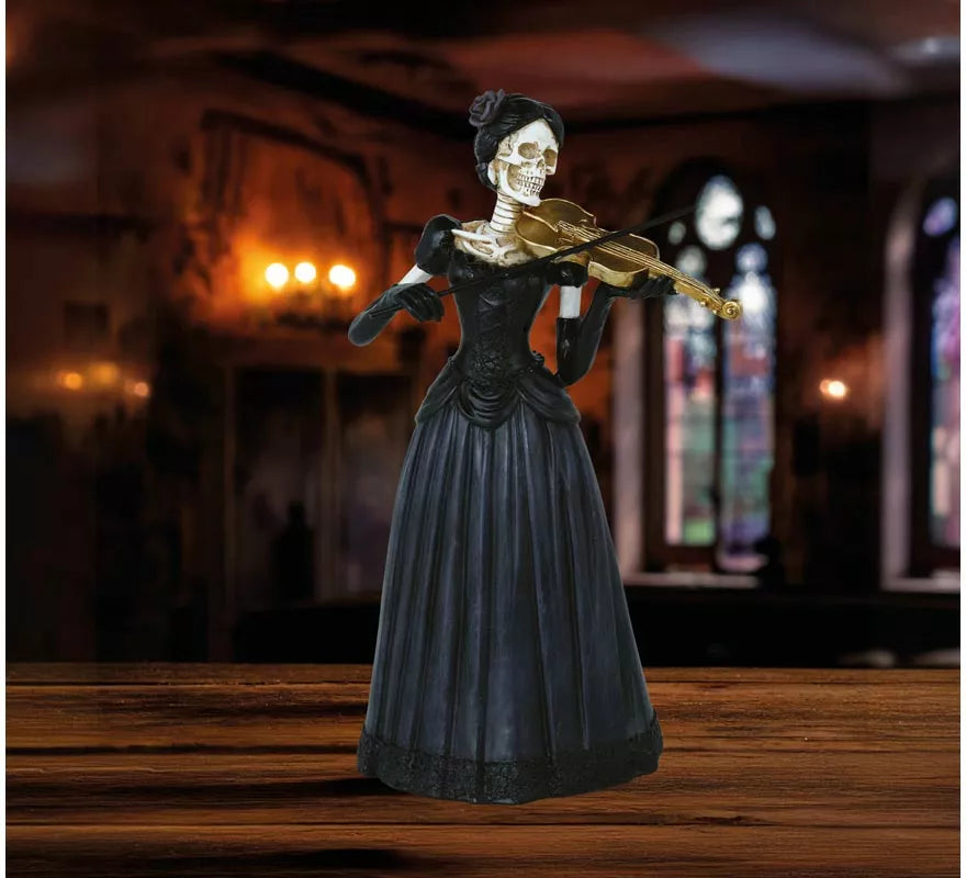 Dama Esqueleto con Violín de Resina de 26x15 cm