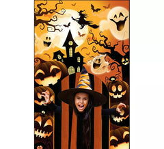Rideau de porte décoration citrouilles 145x240 cm