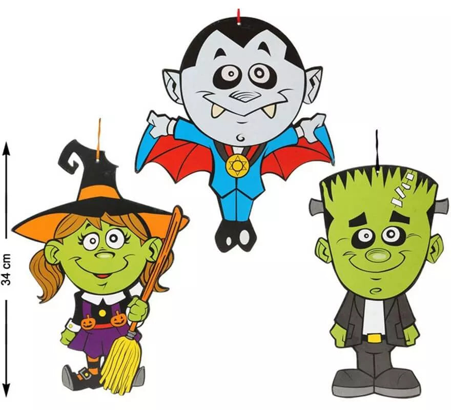 Translation missing: fr.Decoración Colgante para Halloween en 3 modelos surtidos 34x24 cm