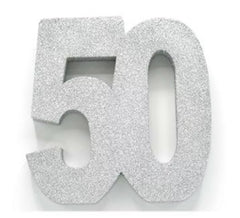 Décoration de Table Numéro 50 Couleur Argent
