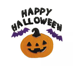 Décoration citrouille en gel "Happy Halloween" 20x25 cm