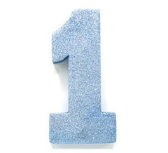 Décoration de table Chiffre 1 Bleu MOUSSE 100x205x30 mm