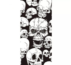 Décoration pour Porte Têtes de Mort Halloween UV 75x150 cm