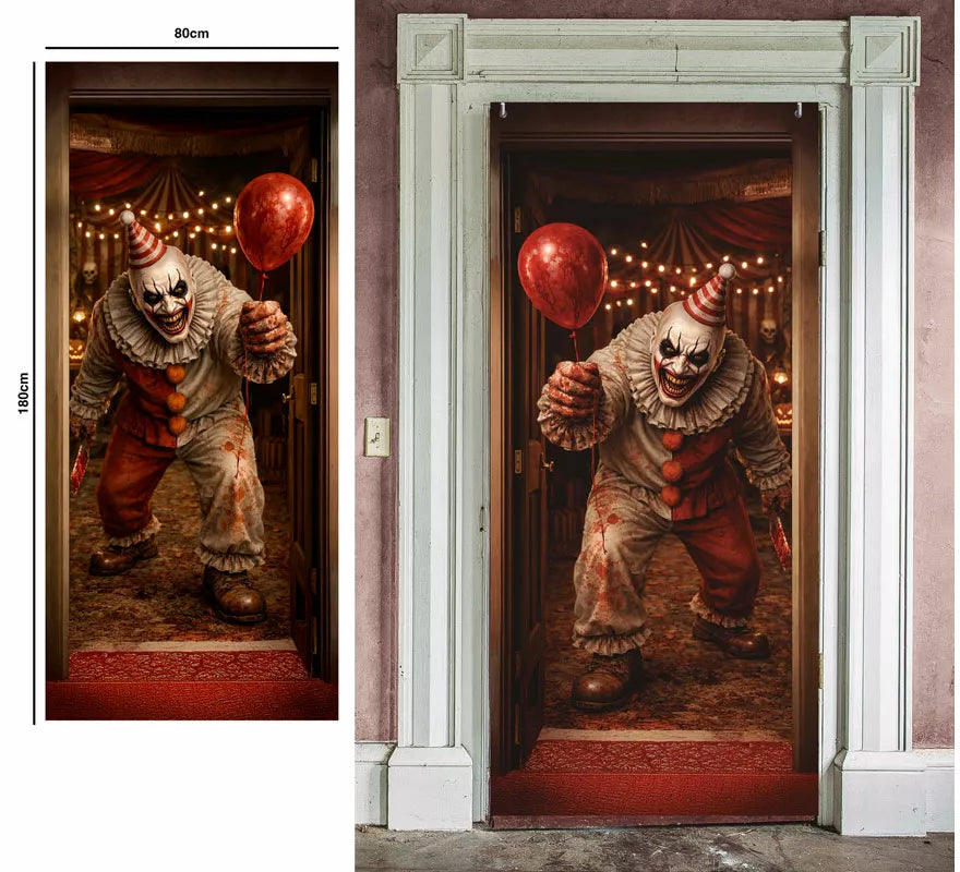 Translation missing: fr.Decoración Puerta Payaso Asesino de 80x180 cm