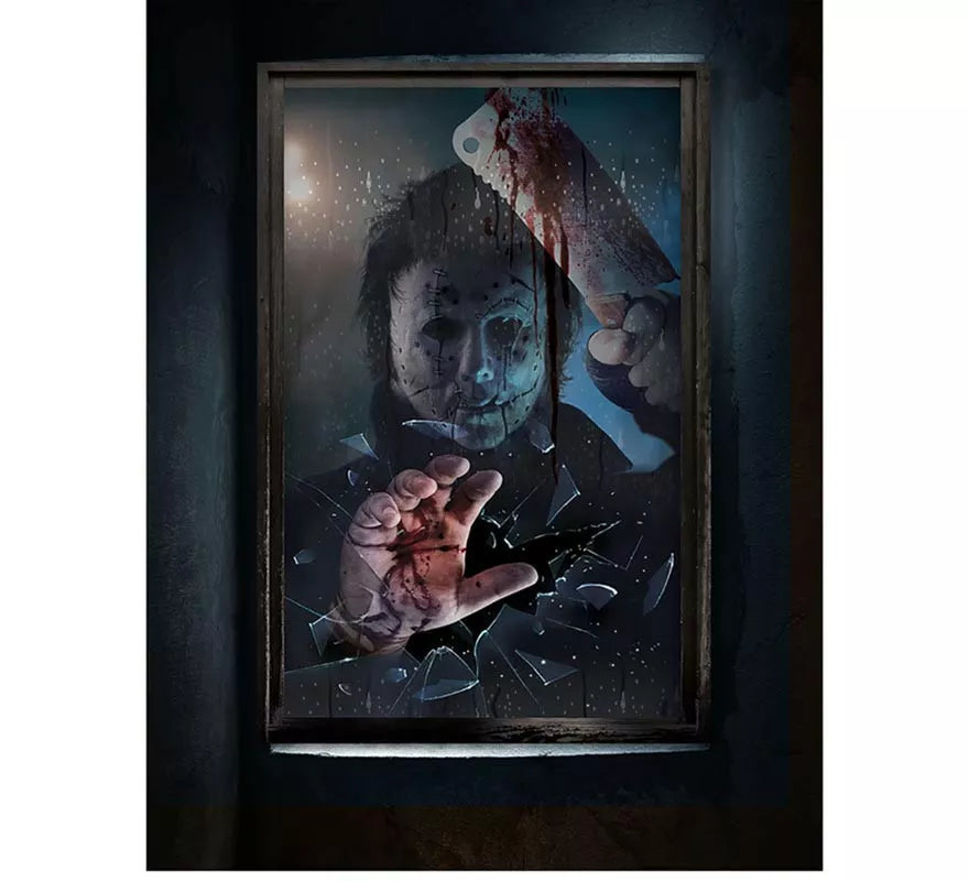 Translation missing: fr.Decoración Ventana Asesino Halloween de 80x120 cm