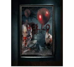 Décoration de fenêtre Clown tueur 80x120 cm