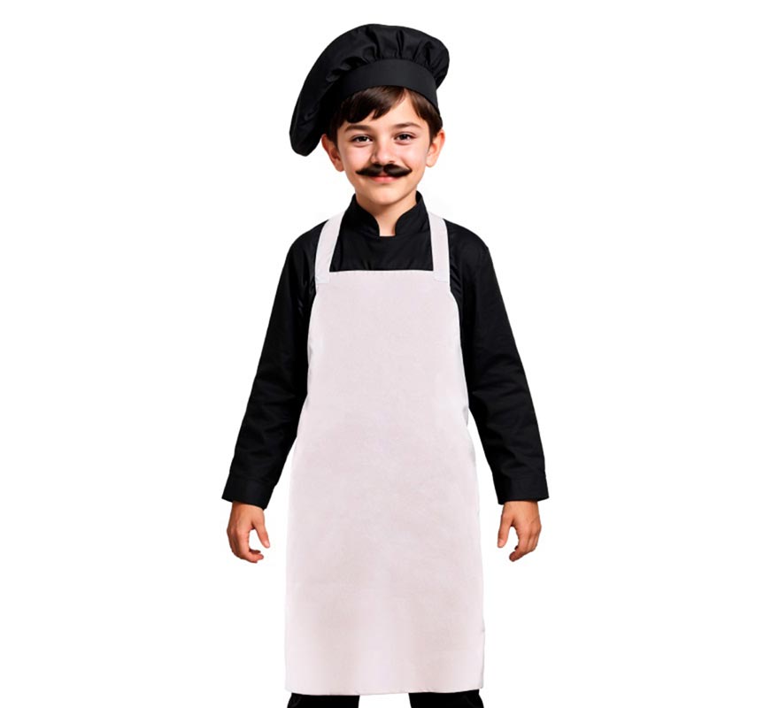Translation missing: fr.Delantal de Chef blanco clásico infantil