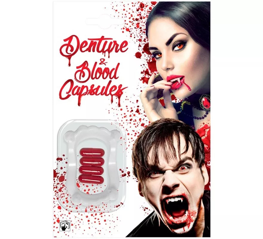 Translation missing: fr.Dentadura de Vampiro con 4 Capsulas de Sangre