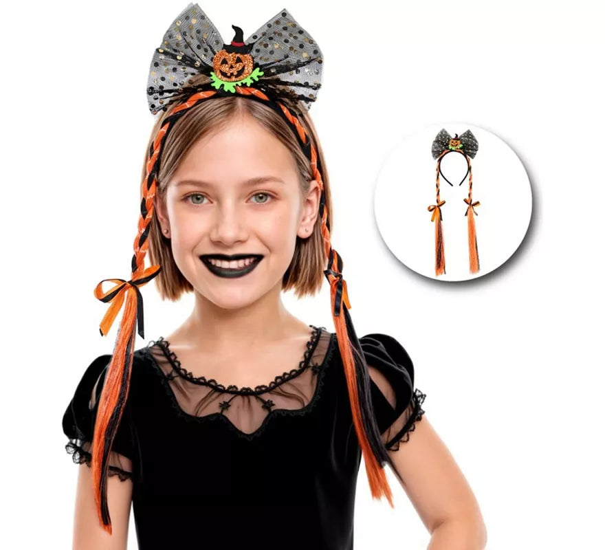 Translation missing: fr.Diadema Calabaza con Dos Trenzas Infantil