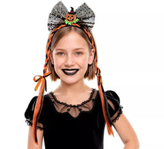 Bandeau citrouille à deux tresses pour enfants