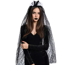 Bandeau tête de mort avec voile