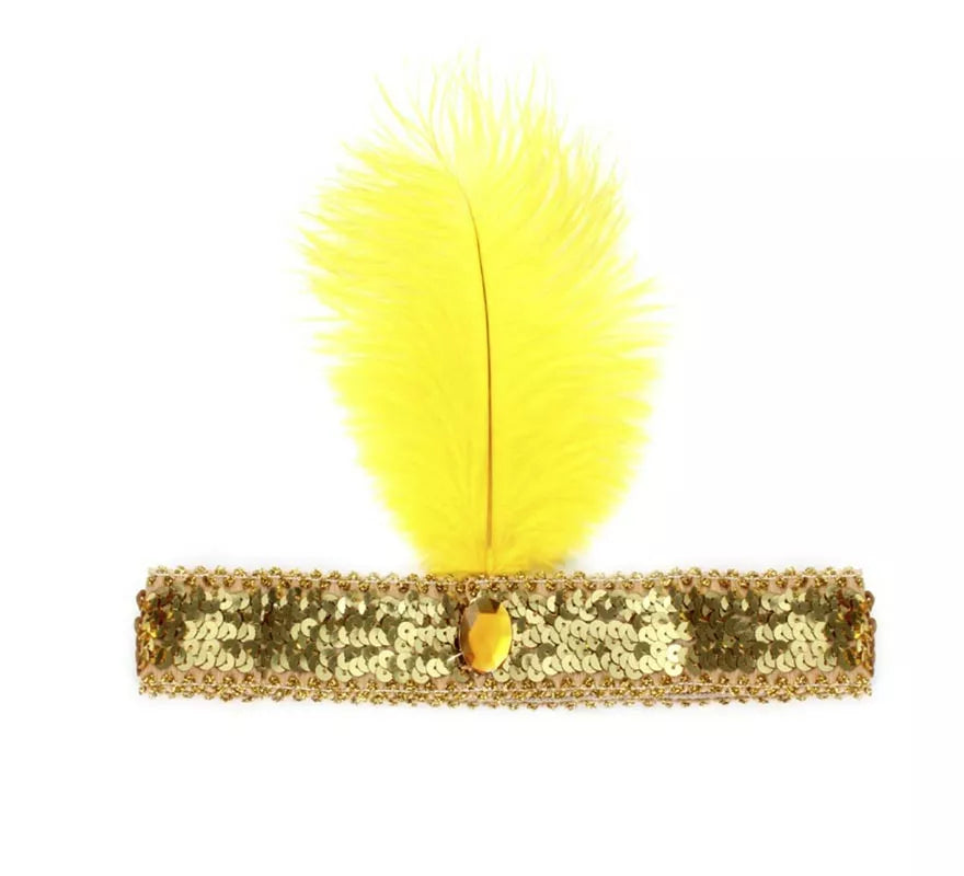 Translation missing: fr.Diadema Charlestón con Pluma y Lentejuelas en varios colores
