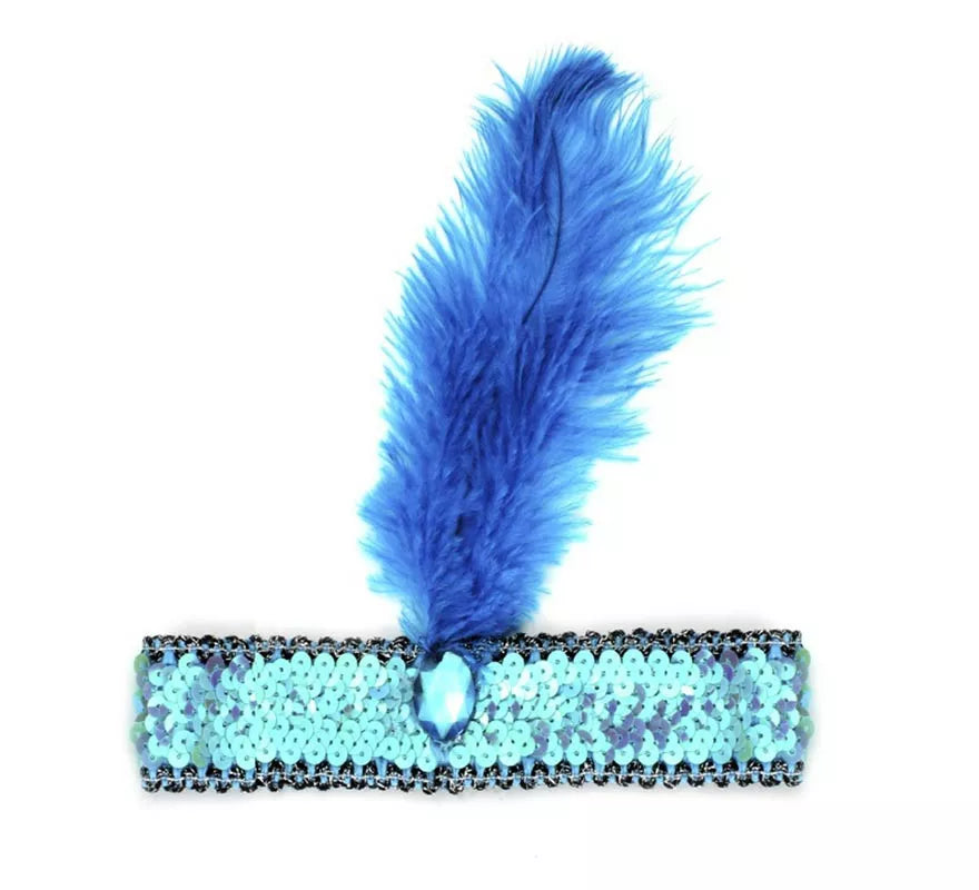 Translation missing: fr.Diadema Charlestón con Pluma y Lentejuelas en varios colores