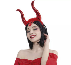 Bandeau à cornes rouge méchante sorcière