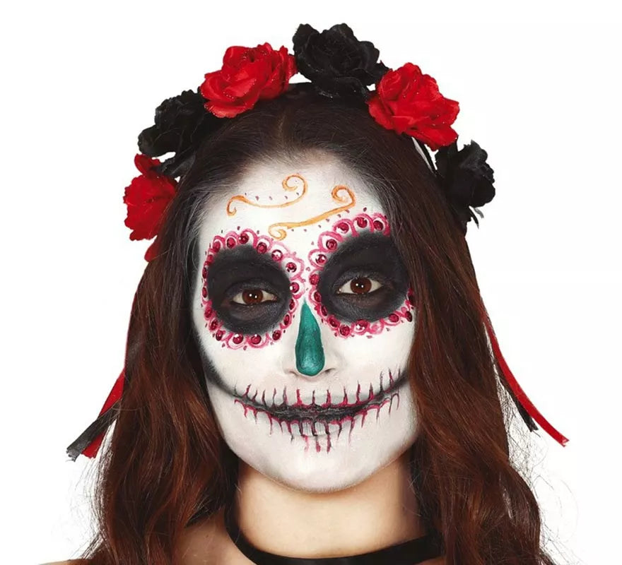 Translation missing: fr.Diadema con Flores Rojas y Negras