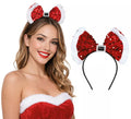Diadema con Lazo de Mamá Noel y Lentejuelas