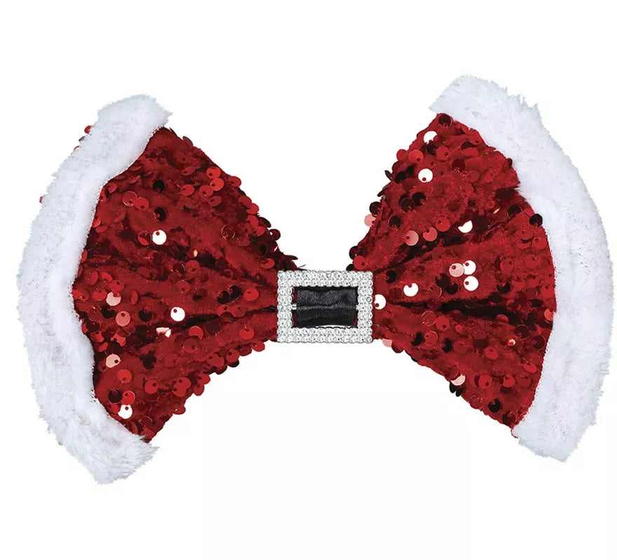 Translation missing: fr.Diadema con Lazo de Mamá Noel y Lentejuelas