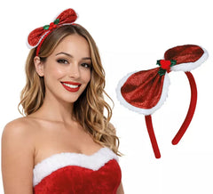 Bandeau avec nœud de Noël et houx
