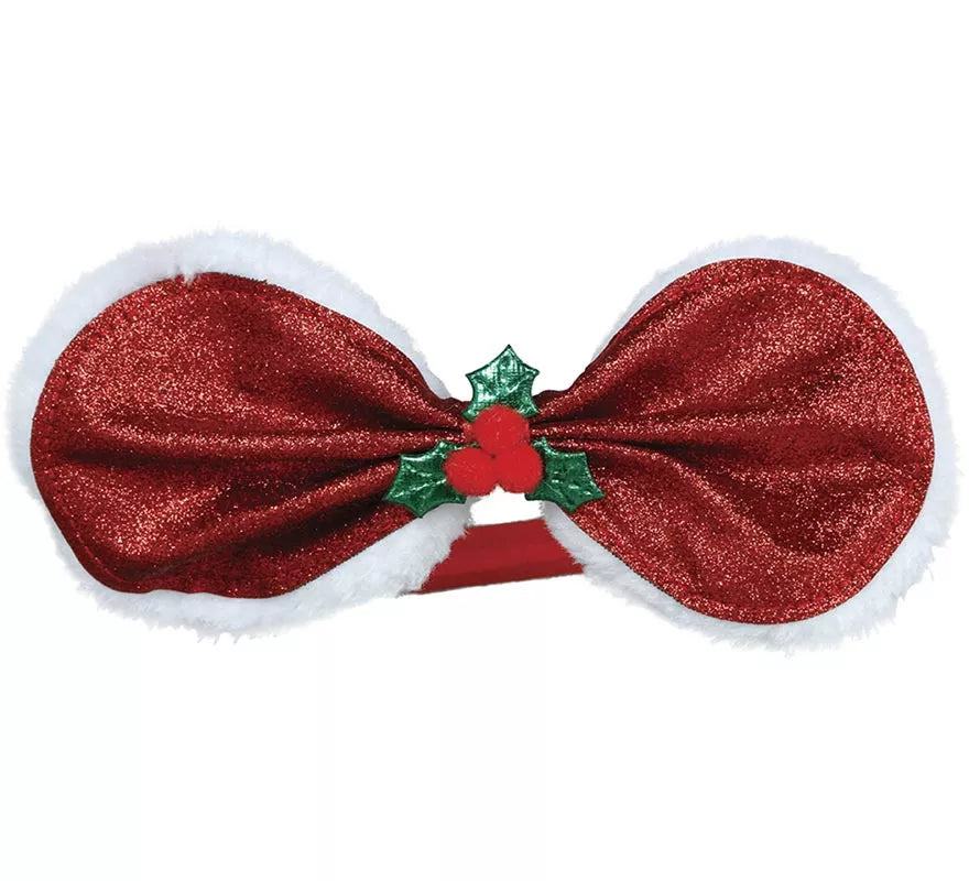 Translation missing: fr.Diadema con Lazo Navideño y Acebo