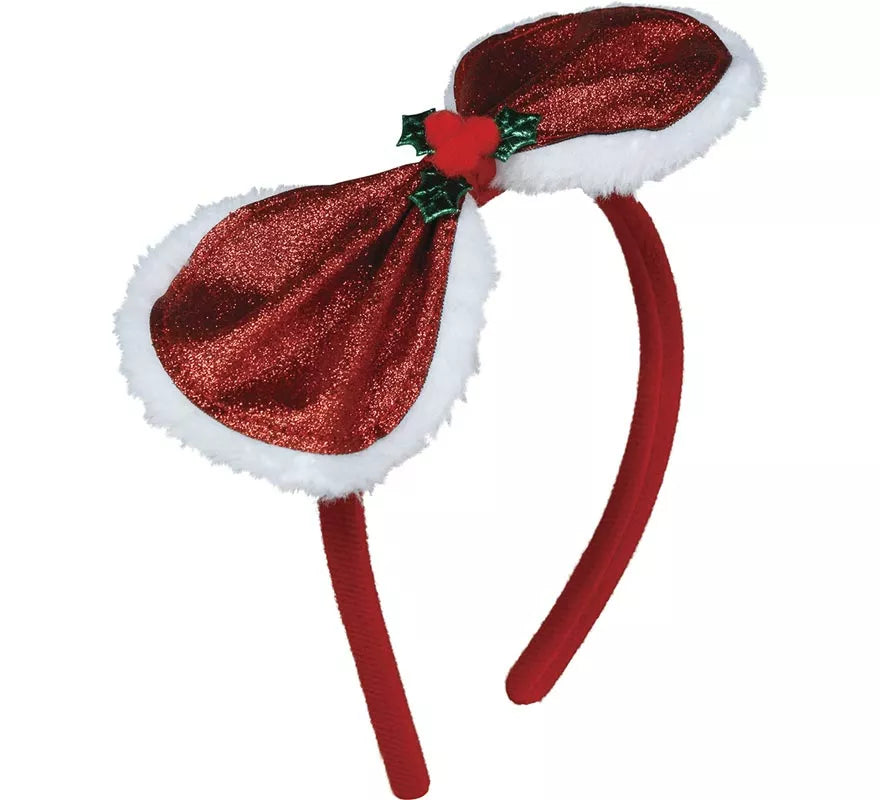 Translation missing: fr.Diadema con Lazo Navideño y Acebo