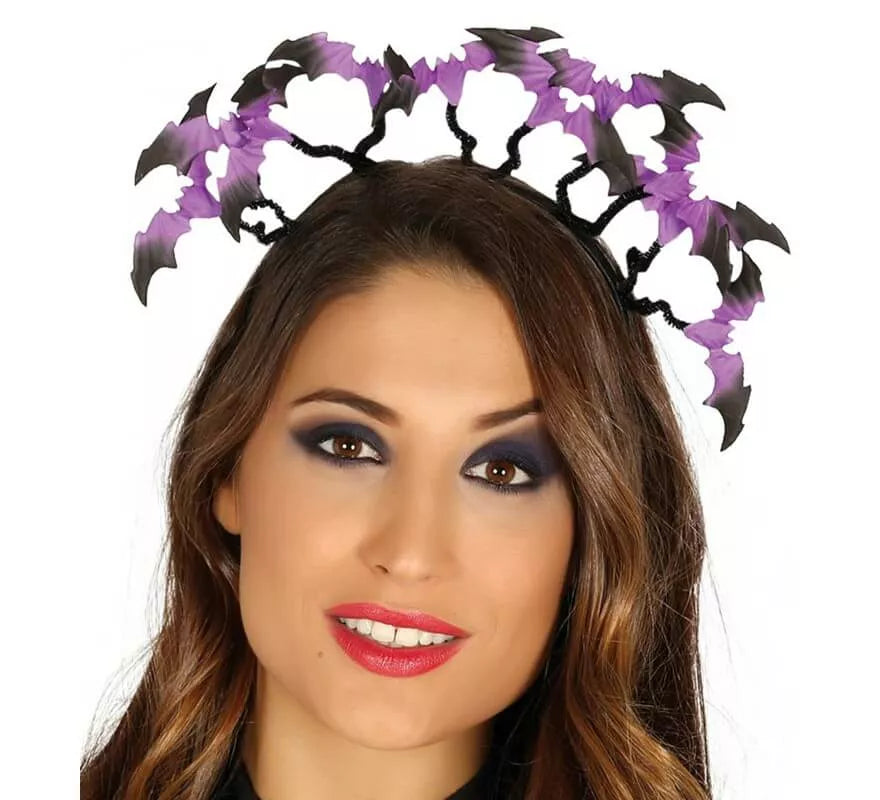 Translation missing: fr.Diadema con Murciélagos Lilas y Negros