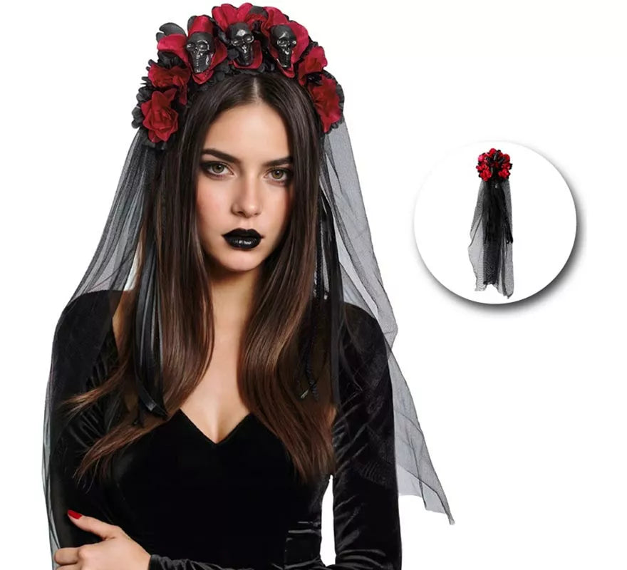 Diadema con Velo Gótico