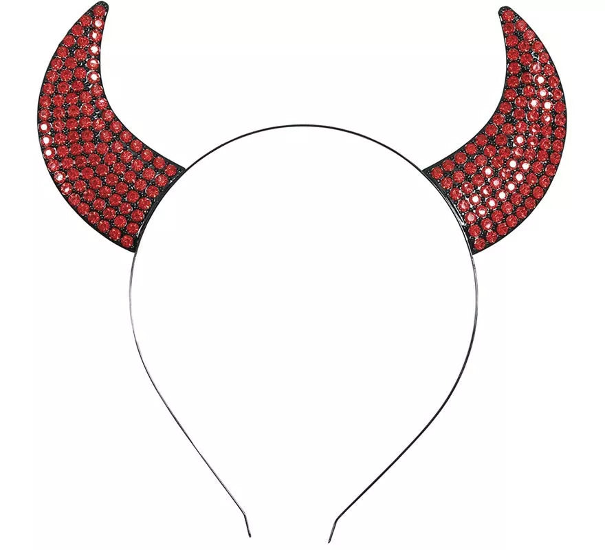 Translation missing: fr.Diadema Cuerno con Brillantes rojos Metálica