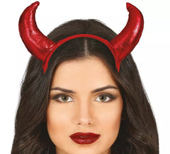 Bandeau Cornes de Démon Rouge